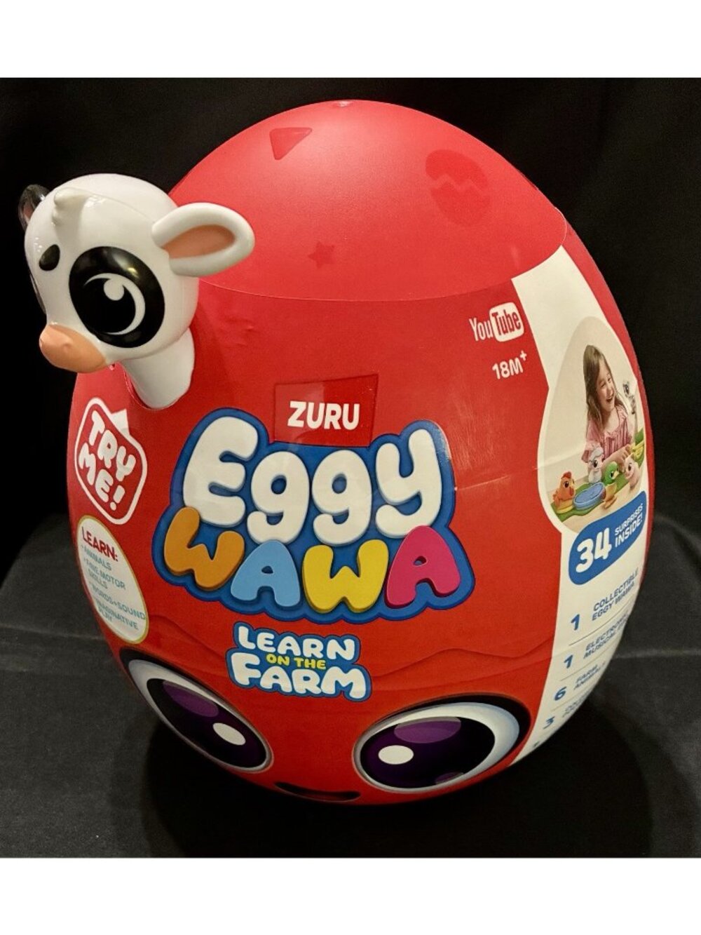 ZURU Eggy Wawa Learn On The Farm Musical Egg 34 Surprises Animals Dough Toy